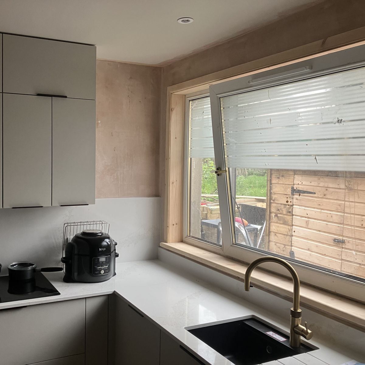 After: Kitchen with a Lowered Ceiling in Lanarkshire
