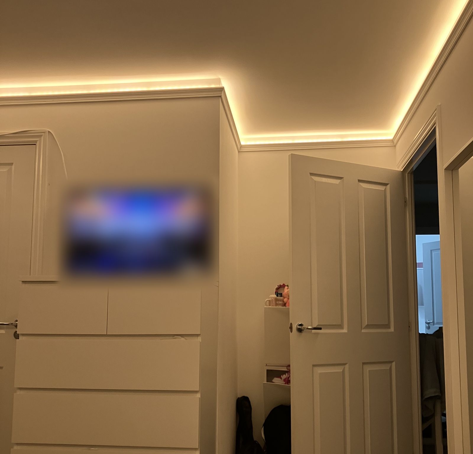 LED Coving in a Bedroom — finished work in Lanarkshire