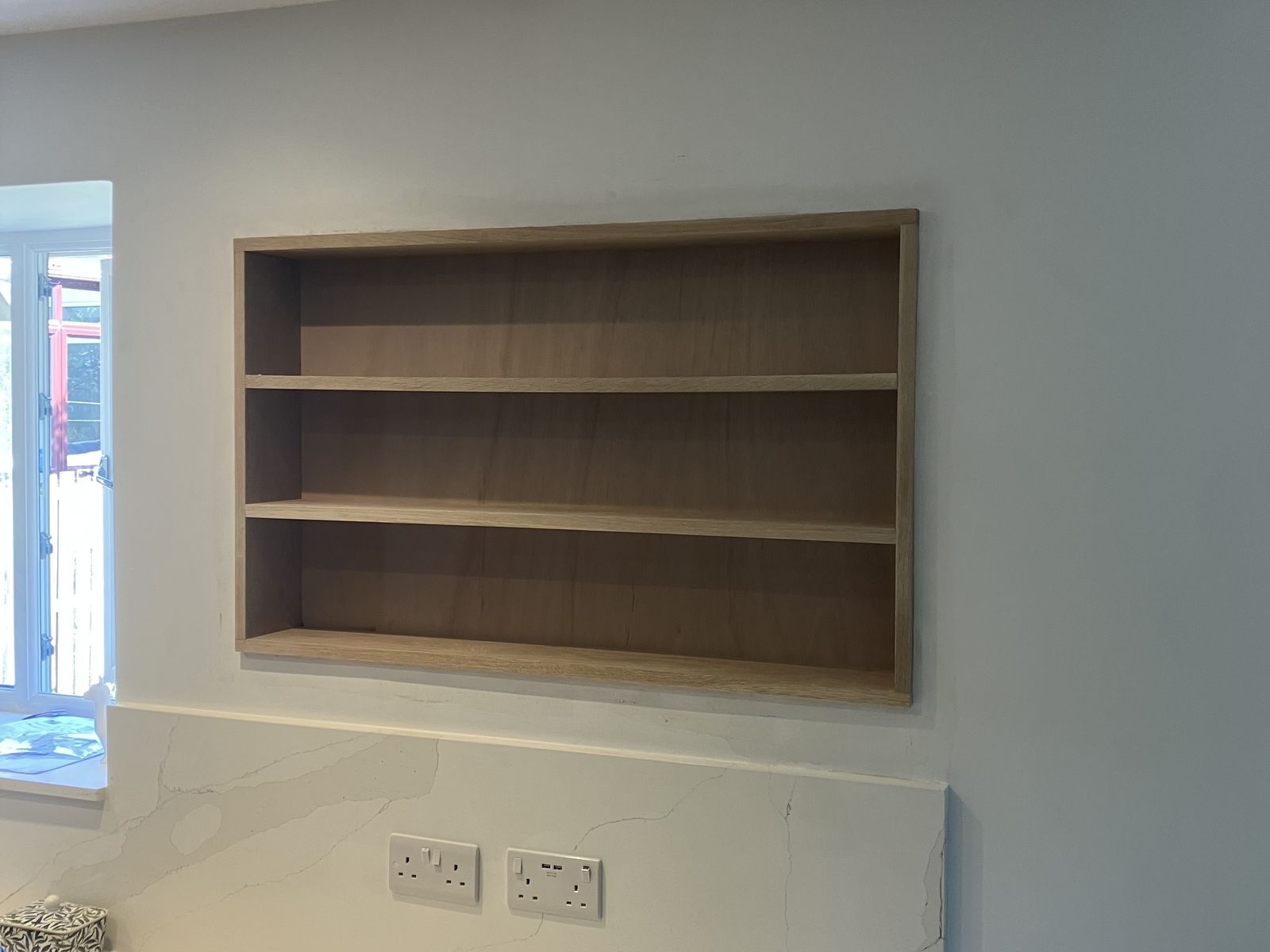 Oak Shelf Unit in a Kitchen — Lanarkshire