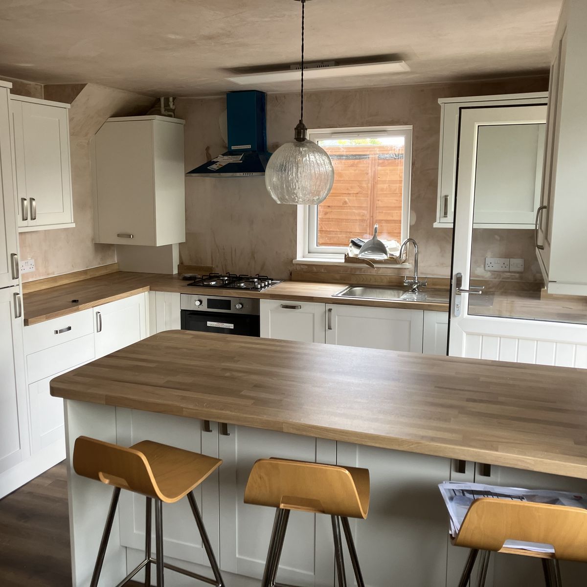 After: Open-Plan Kitchen with a Breakfast Bar in Lanarkshire