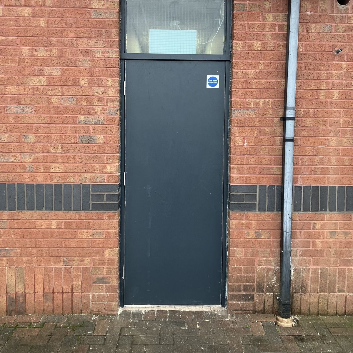 After: Rear Fire Exit Door for a Shop in Lanarkshire