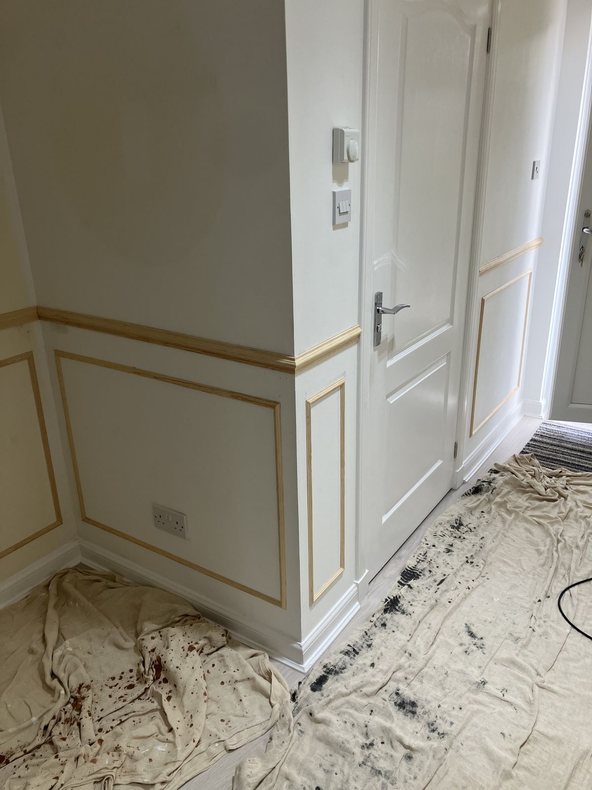 Stair and Hall Panelling, Ready for Paint — gallery photo