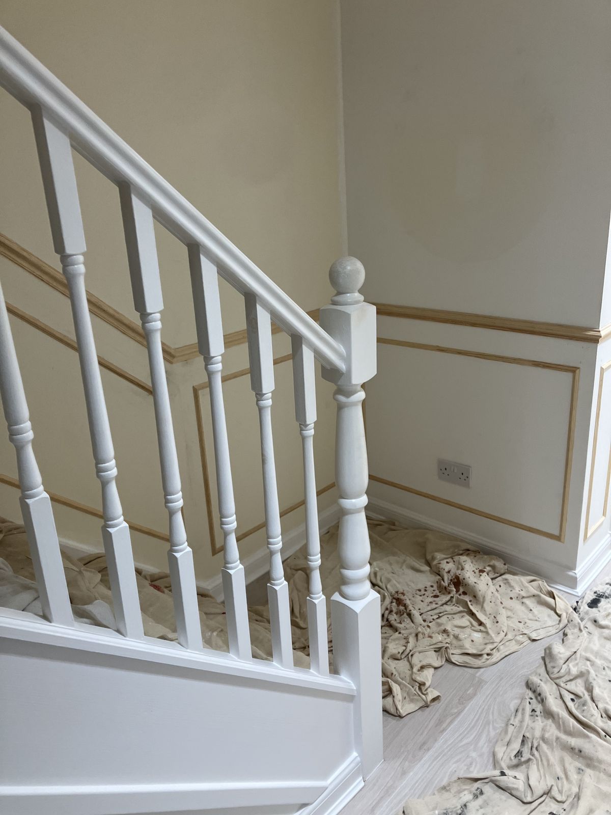 Stair and Hall Panelling, Ready for Paint — gallery photo