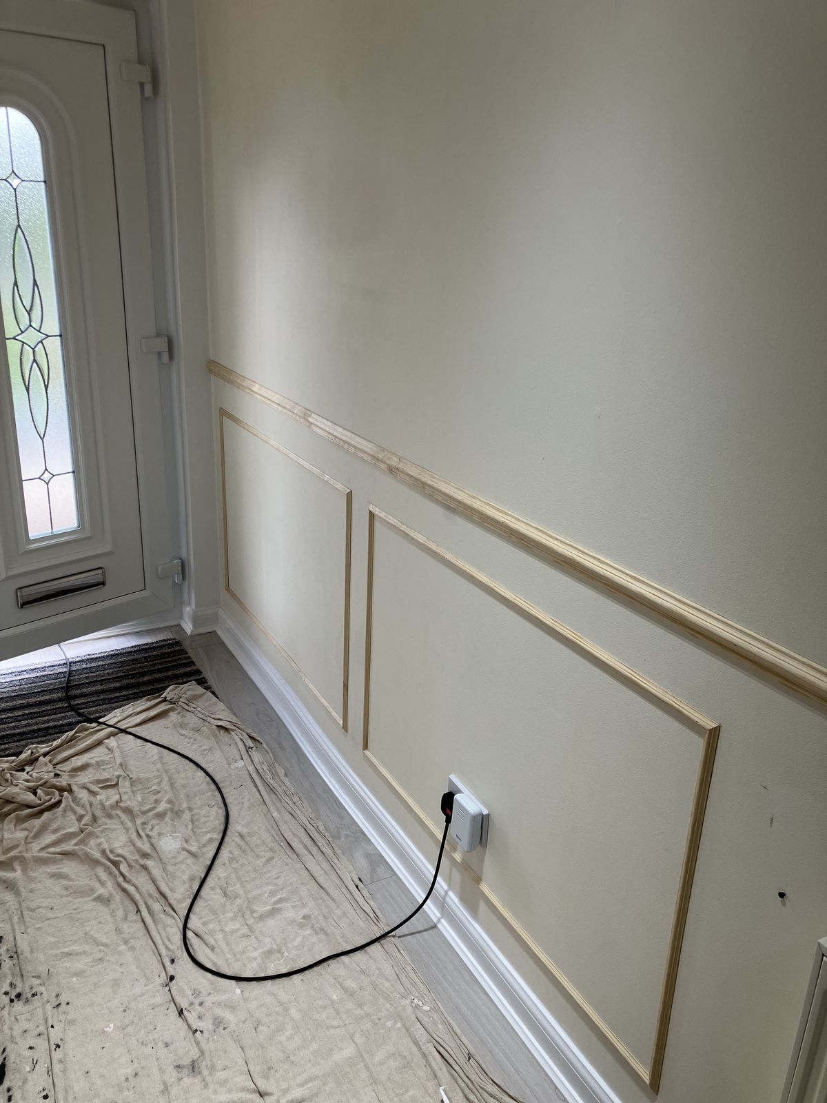 Stair and Hall Panelling, Ready for Paint — gallery photo