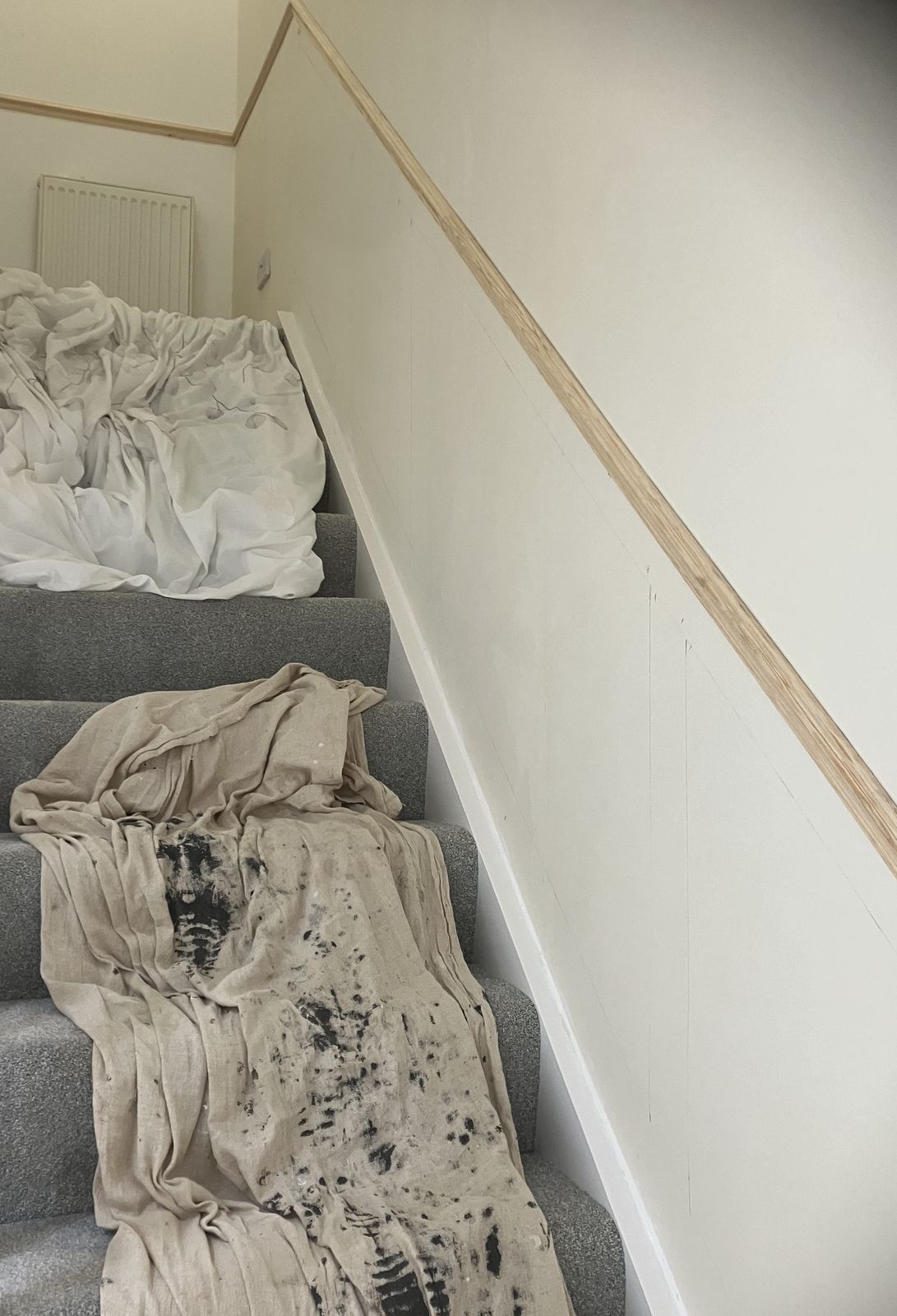 Stair and Hall Panelling, Ready for Paint — gallery photo
